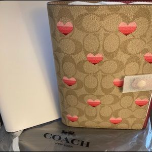 Cute Coach Heart Notebook New Pattern NWT